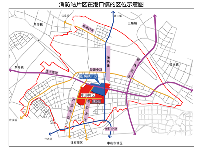 中山市港口镇行政地图图片